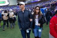 Michael Phelps with wife Nicole during the Los Angeles Chargers v Baltimore Ravens - Source: Getty